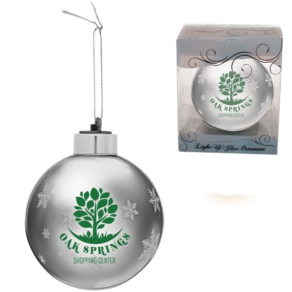 Silver color option for Light Up Glass Holiday Christmas Tree Ornament
