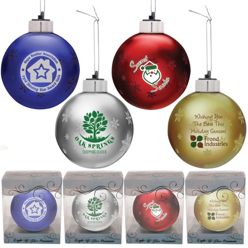 Main photo of Light Up Glass Holiday Christmas Tree Ornament