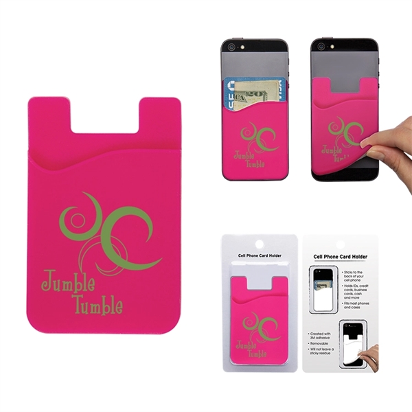 Pink color option for Cell Phone Card Holder W/Packaging