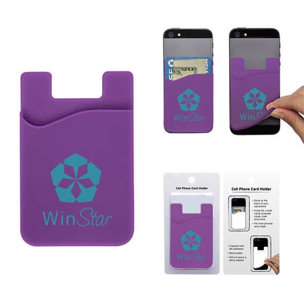 Purple color option for Cell Phone Card Holder W/Packaging
