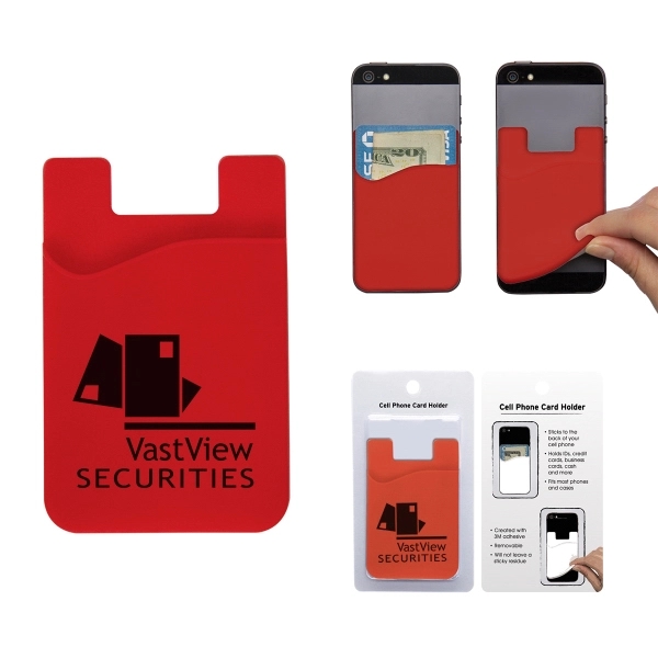 Red color option for Cell Phone Card Holder W/Packaging