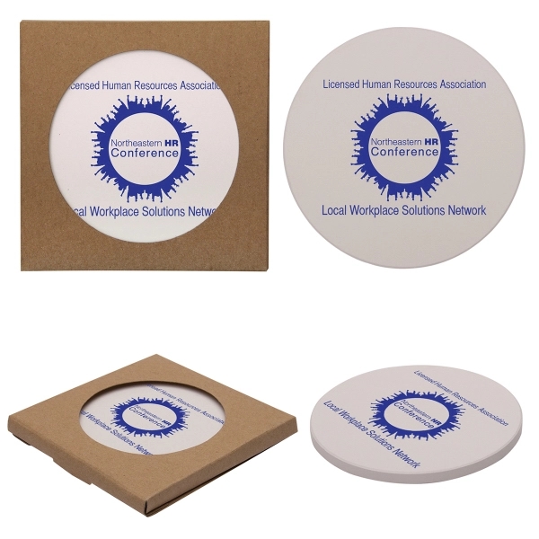 Natural Cream color option for Round Absorbent Stone Coasters