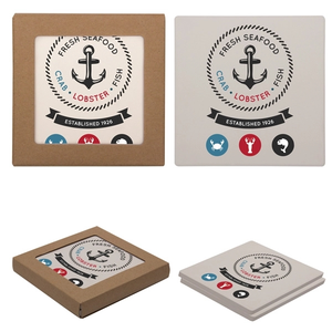 Photo of Square Absorbent Stone Coaster Duo