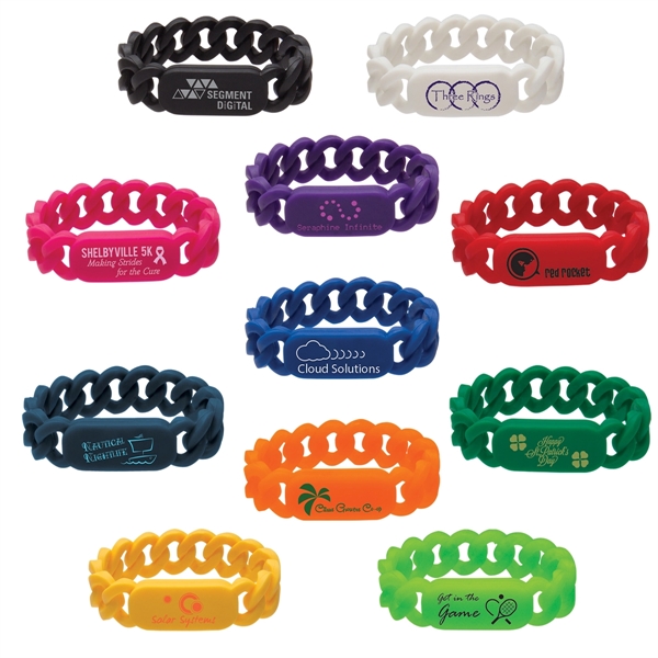 Red color option for Silicone Link Wristband