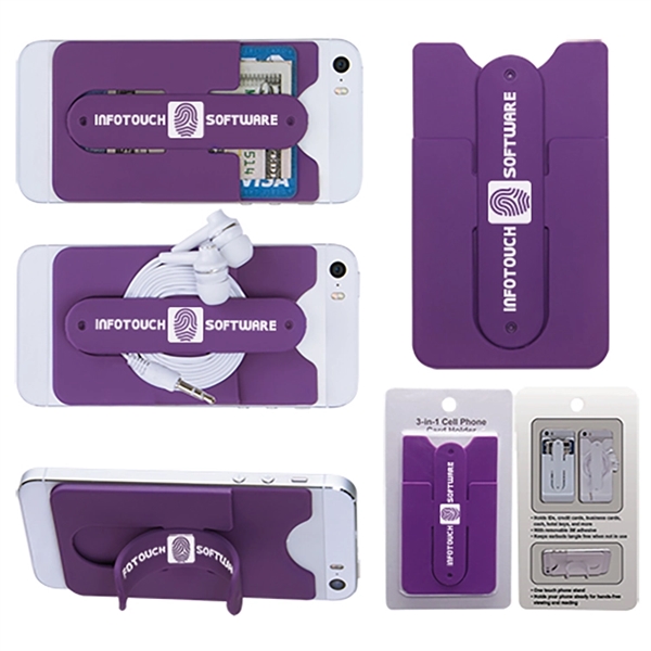 Purple color option for 3 In 1 Cell Phone Card Holder W/Packaging