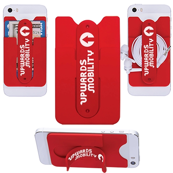 Red color option for 3 In 1 Cell Phone Card Holder