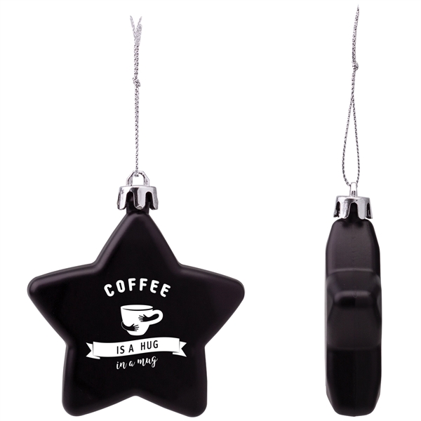 Black color option for Shatter Resistant Flat Star Holiday Christmas Tree Ornament
