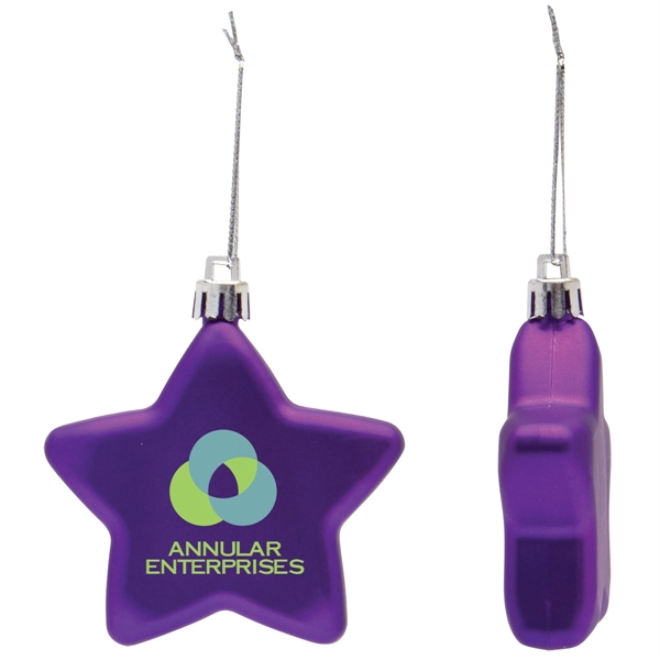 Purple color option for Shatter Resistant Flat Star Holiday Christmas Tree Ornament