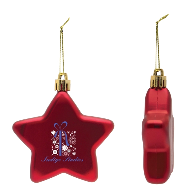 Red color option for Shatter Resistant Flat Star Holiday Christmas Tree Ornament