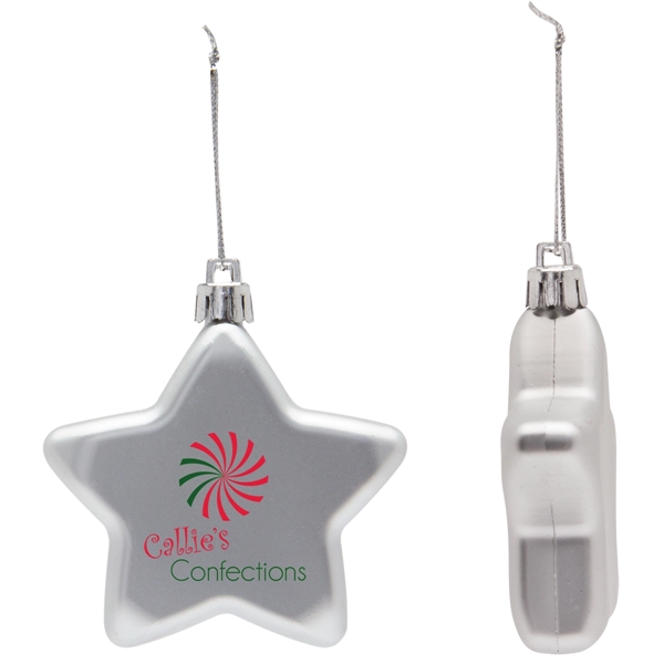 Silver color option for Shatter Resistant Flat Star Holiday Christmas Tree Ornament