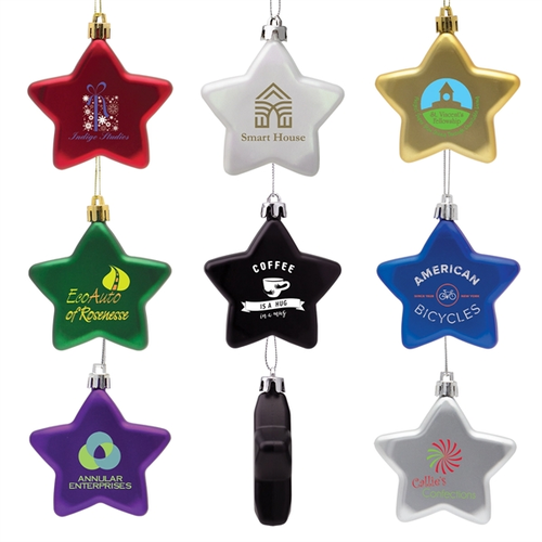 Main photo of Shatter Resistant Flat Star Holiday Christmas Tree Ornament