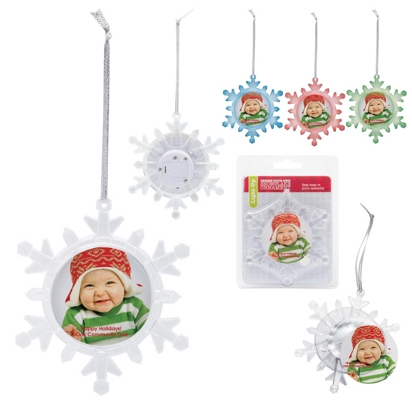 Clear color option for Light Up Photo Snowflake Holiday Christmas Tree Ornament