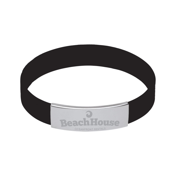 Black color option for Silicone Bracelet With Metal Accent