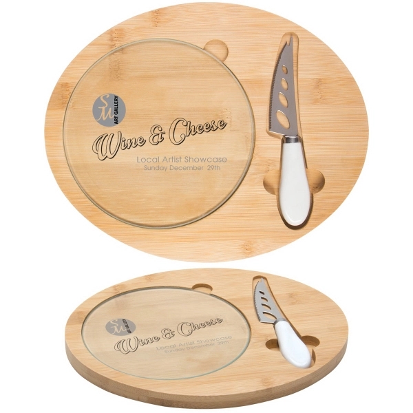 Wood-Glass color option for Three Piece Cheese Board Set