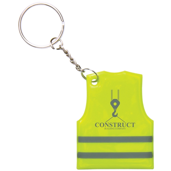 Neon Yellow color option for Reflective Safety Vest Keytag