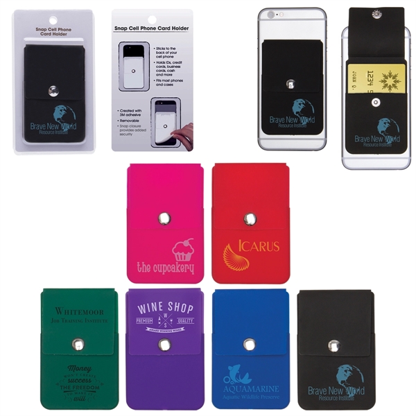 Black color option for Snap Cell Phone Card Holder W/Packaging