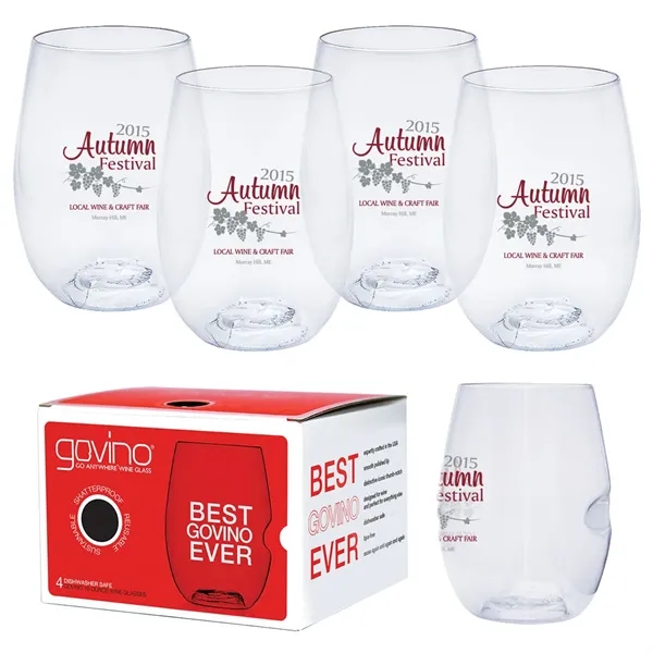 Clear color option for Dishwasher Safe Govino®16oz Wine Glass 4 Pack