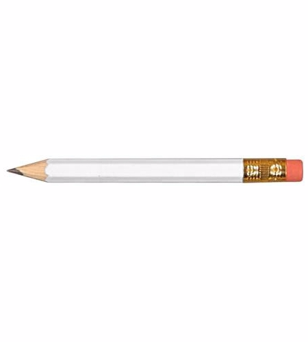 White color option for Hex Golf Pencils With Erasers