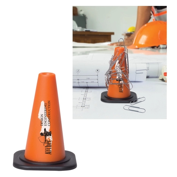 Orange color option for Magnetic Safety Cone Paper Clip Holder