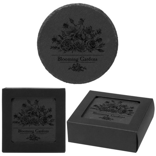 Main photo of Round Slate Coaster Set
