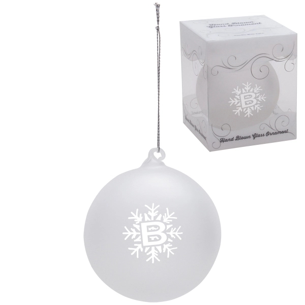Frosted color option for Hand Blown Glass Holiday Christmas Tree Ornament
