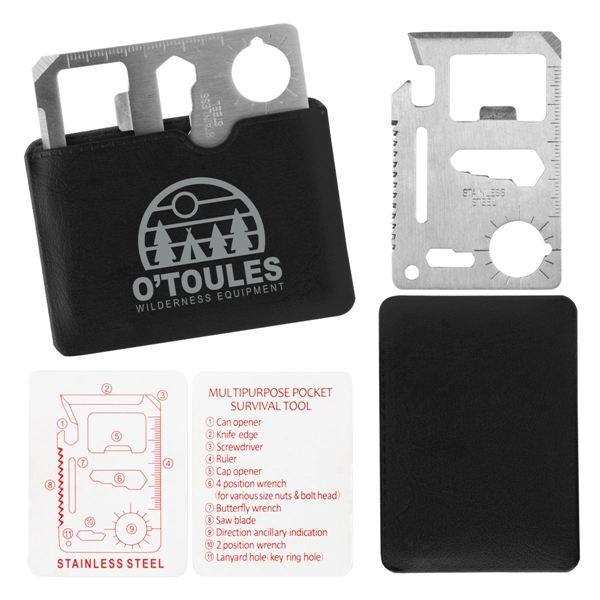Silver-Black color option for Credit Card Multi Tool