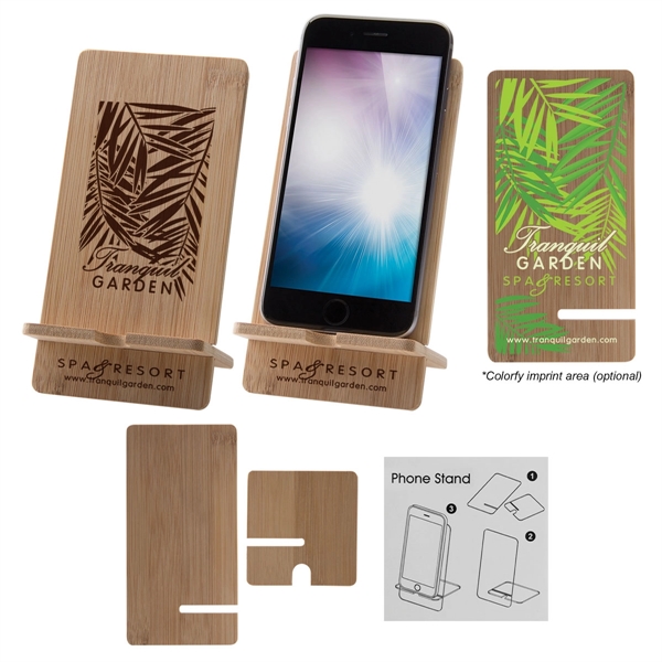 Natural Bamboo color option for Bamboo Wood Cell Phone Stand