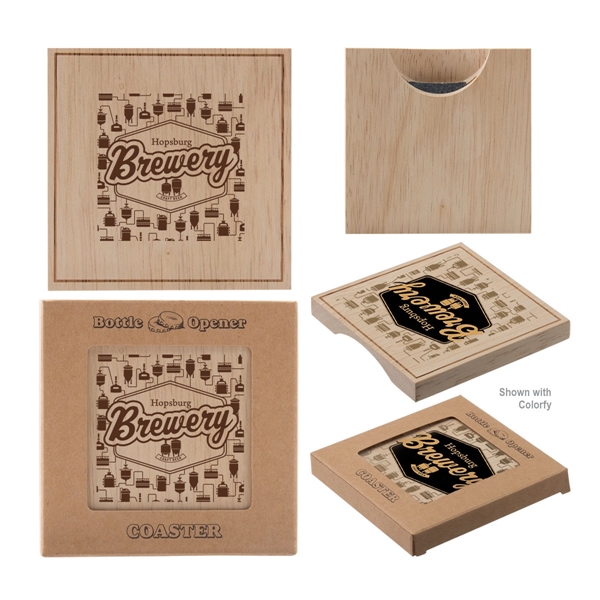 Brown color option for Wood Bottle Opener Coasters