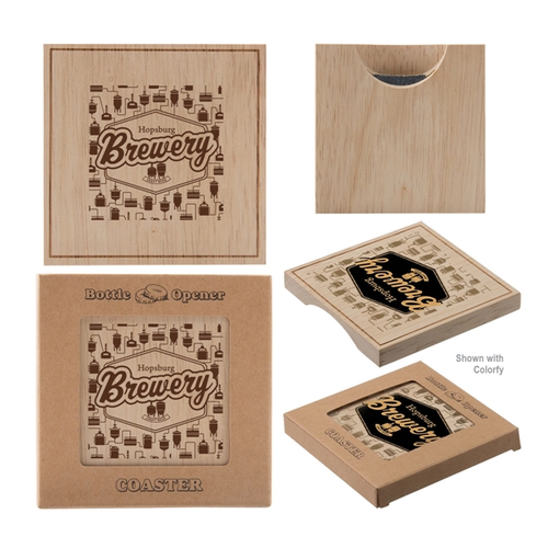 Main photo of Wood Bottle Opener Coasters