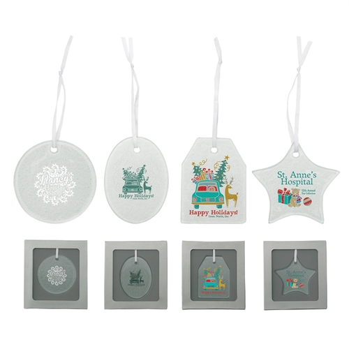 Main photo of Hammered Glass Holiday Christmas Tree Ornament