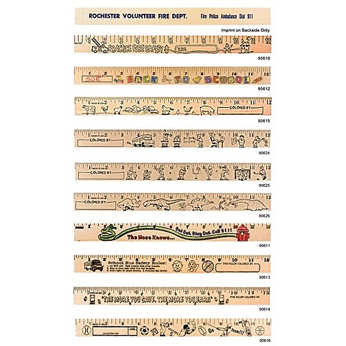 Photo of Kids At School "U" Color Rulers   Natural Wood Finish