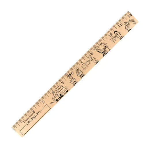 Photo of Kids At School "U" Color Rulers   Natural Wood Finish