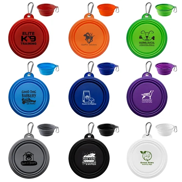 Orange color option for Collapsible Silicone Pet Bowl