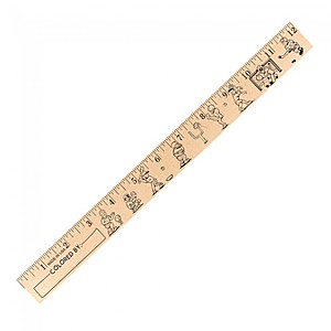 Photo of Kids Playing Sports "U" Color Rulers   Natural Wood Finish