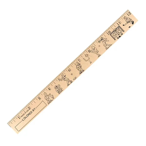 Photo of Kids Playing Sports "U" Color Rulers   Natural Wood Finish