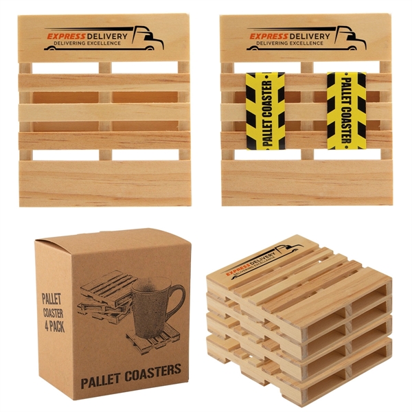 Light Brown color option for Pallet Coaster  4 Pack