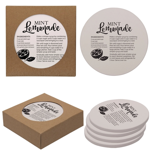 Main photo of Round Absorbent Stone Coaster 4 Pack