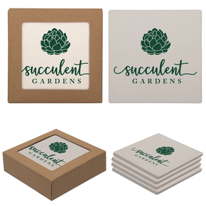 Photo of Square Absorbent Stone Coaster 4 Pack
