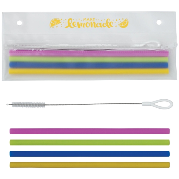 White color option for Reusable Silicone Straw Set