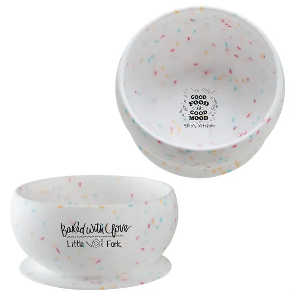 White Multicolor Sprinkles color option for Silicone Suction Bowl