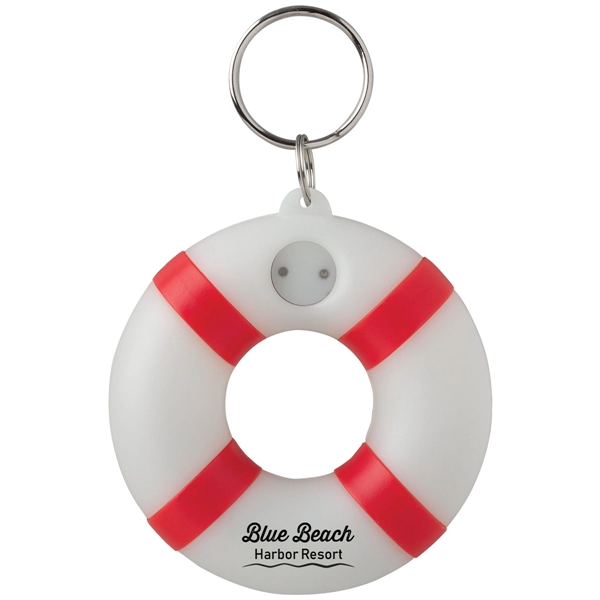 White-Red color option for Light Up Floating Lifesaver Keytag
