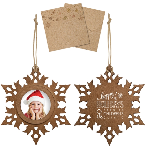 Brown color option for Wood Photo Holiday Christmas Tree Ornament
