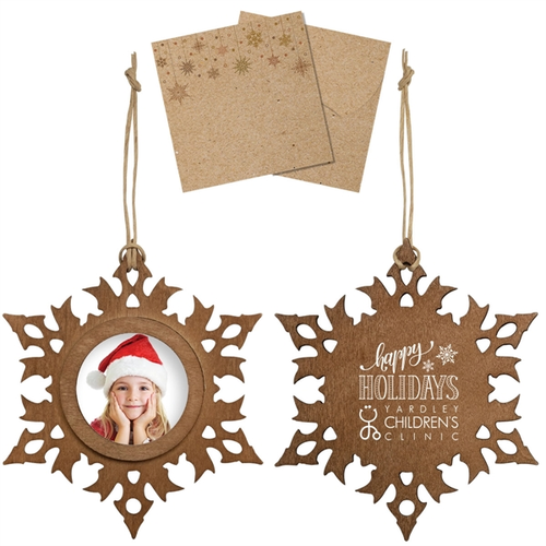 Main photo of Wood Photo Holiday Christmas Tree Ornament