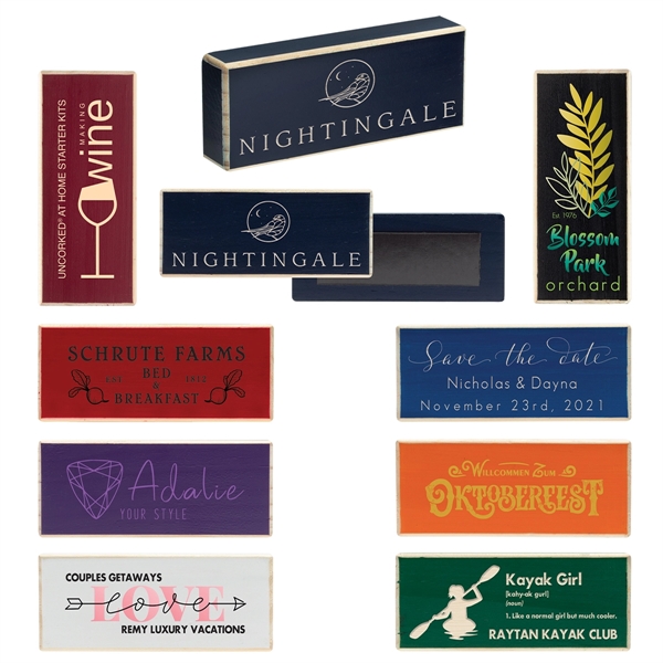 Navy Blue color option for Wood Block Magnet