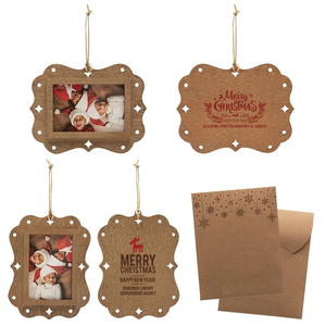 Photo of Wood Frame Photo Holiday Christmas Tree Ornament