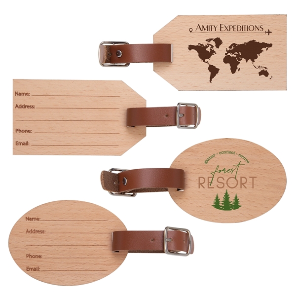 Brown color option for Wood Luggage Tag