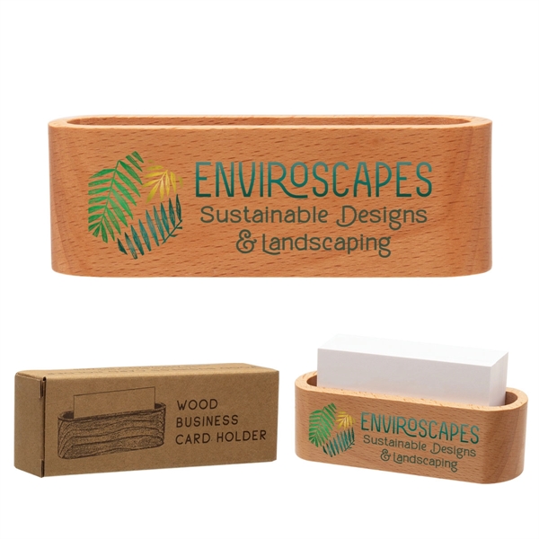 Beechwood color option for Wood Business Card Holder