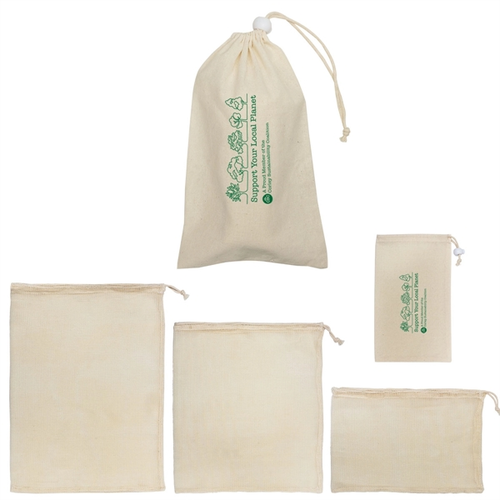 Main photo of Reusable Cotton Mesh Produce Bag Set