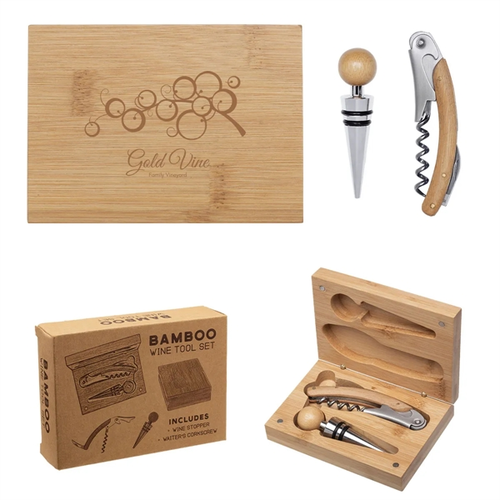 Main photo of Bamboo Wine Tool Set