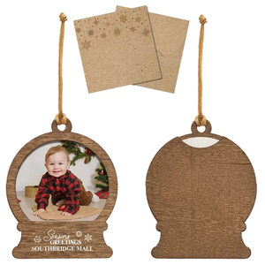 Photo of Photo Snowglobe Wood Holiday Christmas Tree Ornament